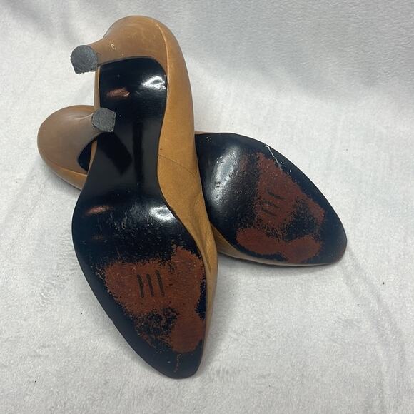 Rosina Ferragamo Schiavone Vintage Brown Leather Heels Size 8.5 - Picture 4 of 4